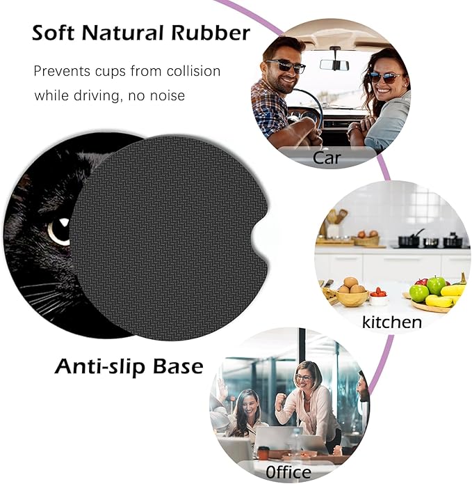 2 Pack Car Coasters for Cup Holders,Vintage Aztec Car Cup Holder Coasters,2.75" Universal Size Anti Slip Rubber Mat,Automotive Interior Accessories,Automotive Cup Holder Decal Decor for Women,Men