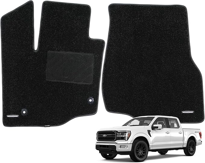 WENNEBIRD Superior Carpet Front Row Floor Mats for 2015-2025 Ford F-150, 0.5-Inch Ultra-Thick, Noise-Reducing, All-Weather Waterproof Anti-Slip – 2-Pc Set