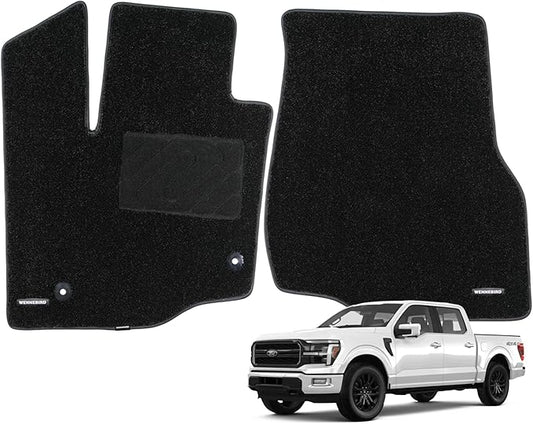 WENNEBIRD Superior Carpet Front Row Floor Mats for 2015-2025 Ford F-150, 0.5-Inch Ultra-Thick, Noise-Reducing, All-Weather Waterproof Anti-Slip – 2-Pc Set