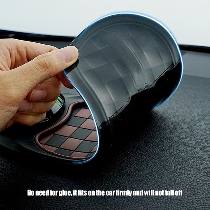 S-SNAIL-OO Multifunction Car Anti-Slip Mat, Multifunction Car Dashboard Mobile Phone Holder with Temporary Parking Number Pad for Phones, Sunglasses, Keys, Gadgets (Gray-Black)