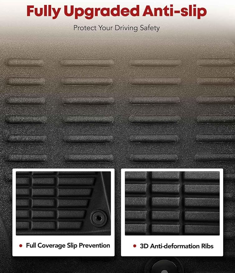 YHTAUTO Floor Mats Fit Lexus GS F GS200t GS300 GS350 GS450h Not fit AWD, TPE All Weather Car Mats Waterproof Anti-Slip Odorless Floor Liner, Interior Car Accessories Front & 2nd Row Liner