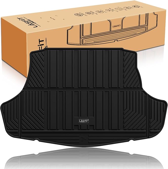 LASFIT Trunk Mat for Toyota Camry 2018-2026 & for Toyota Avalon 2019-2022, All Weather TPE Custom Fit Easy Clean Trunk Liner for Camry 2018-2025 Hybrid/L/LE/SE/TRD/XLE/XSE, Black