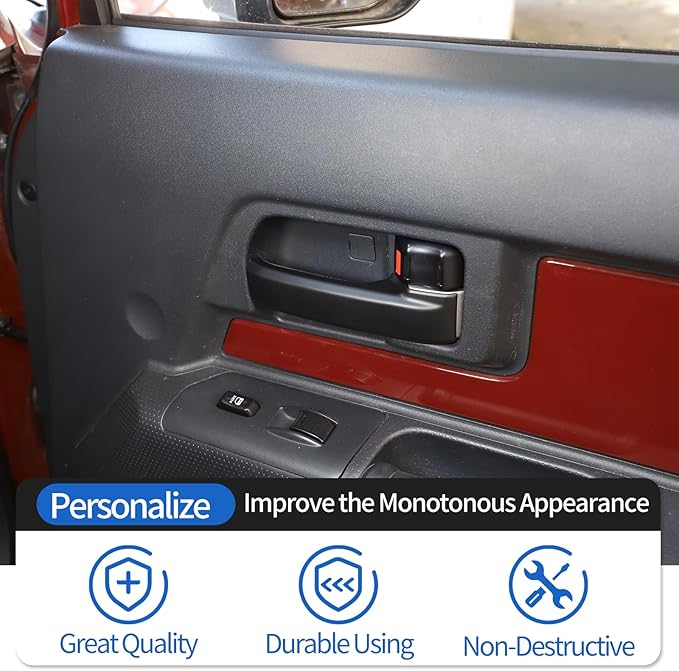 Compatible with Toyota FJ Cruiser 2007-2021 Car Inner Door Handle Cover, ABS Interior Door Grab Handle Protector Trim Cover Protection Accessories, 2PCS (Matte Black)