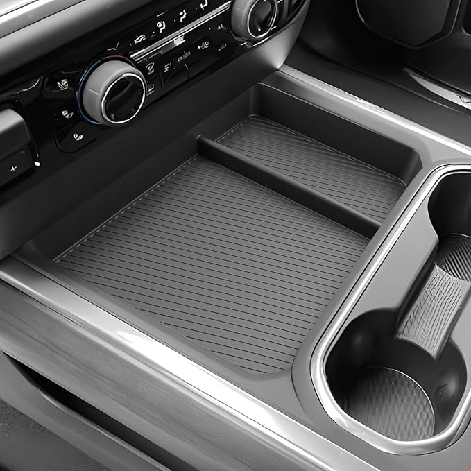 SKTU 2024 2025 2026 Chevy Silverado 2500 HD Center Console Organizer for 2024-2026 Silverado 2500HD 3500HD Center Console Tray 2024 2025 2026 Chevy Silverado 2500 HD Accessories (w/Bucket Seats Only)