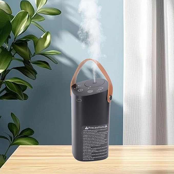 Waterless Essential Oil Diffuser Aluminum Quiet Portable Car Fragrance Diffuser Aromatherapy Machine with Timer for Bedroom Office