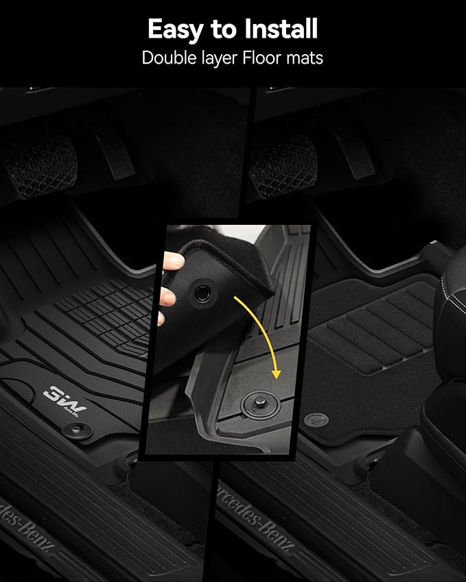 3W Floor Mats(with Carpets) & Cargo Liner Fit for Mercedes Benz GLE 2020-2026 5 Seats SUV, TPE All Weather Custom Fit Floor Liners Carpet and Trunk Mat for Benz GLE Waterproof(Not Fit for Coupe/W167)