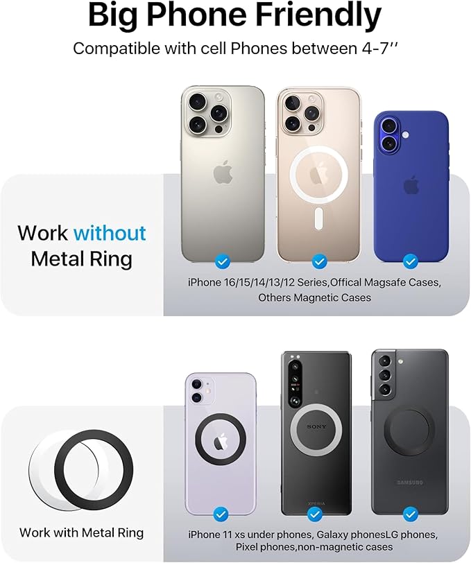 andobil for MagSafe Car Mount [Upgraded Strongest Magnet] Magnetic Phone Holder for Car Vent 360 Adjustable Magnetic Car Phone Holder Mount for iPhone 17 Pro Max 16 15 14 13 Plus Mini (Carbon Fiber)