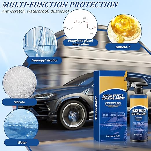 2pcs Car Coating Spray, Quick Effect Coating Agent, 2025 New Quickly Coat Car Wax, Car Scratch Wax Polish Spray Waterless Wash, Easy to Use