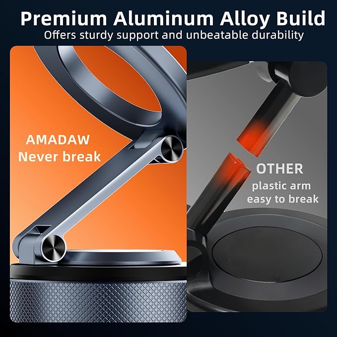 2026 Upgraded Vacuum Magnetic Phone Holder for Car for Magsafe [24X Strongest Magnets][5X Durability] 360° Adjustable Car Phone Mount, Cell Phone Holders for iPhone 17 Pro Max 16-12 Air Plus