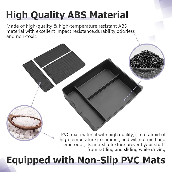 LUWU 2026 Passport Center Console Organizer Compatible with 2024 2025 2026 Honda Passport & 2023 2024 2025 Pilot & 2024 2025 Ridgeline Accessories Armrest Console Organizer Armrest Insert Tray (Black)