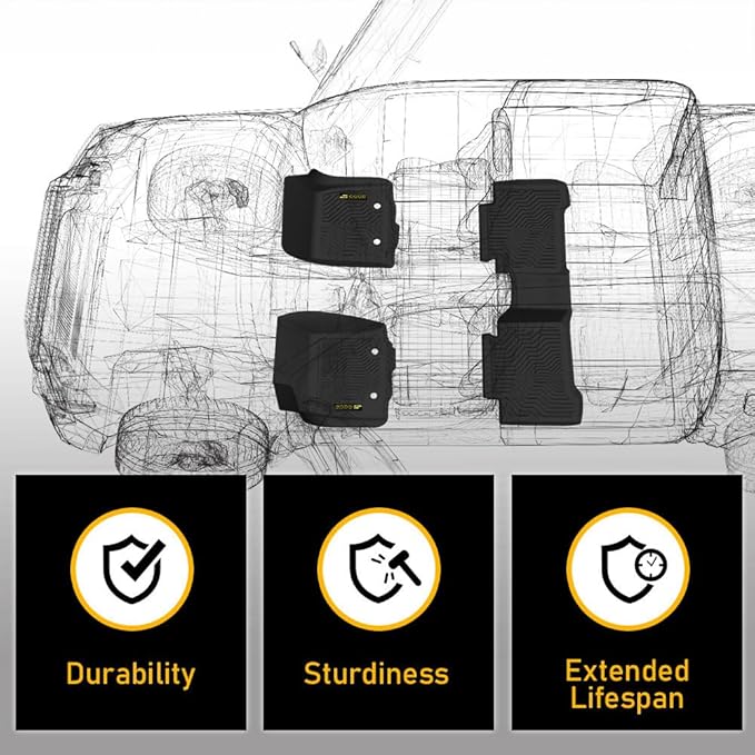 TPE Floor Mats Cargo Liners Compatible with Audi Q7 2017-2025/ Fit Audi SQ7 2020-2025/Fit Audi Q8 2019-2025,All-Weather Protection