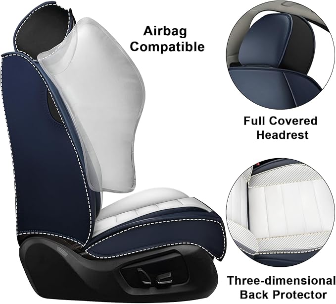 5 Seat Covers for Toyota RAV4 2000-2026 Breathable Car Seat Covers,Anti-Slip Waterproof Car Seat Protectors with Airbag,Automotive Vehicle Cushion with Storage Pockets (Standard,Blue)