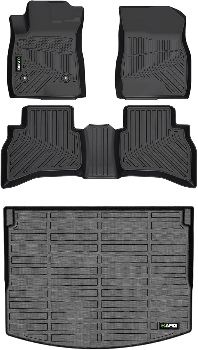 All Weather Floor Mats for 2021-2024 2025 2026 Chevy Trailblazer AWD & Cargo Liner(Only Fit Cargo in Upper Deck Position) Full Set Accessories - Black