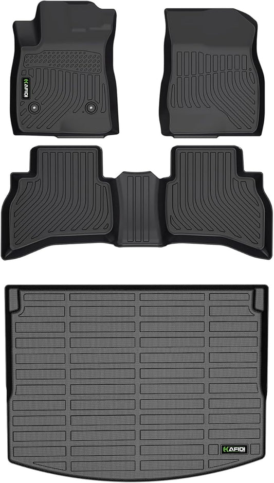 All Weather Floor Mats for 2021-2024 2025 2026 Chevy Trailblazer AWD & Cargo Liner(Only Fit Cargo in Upper Deck Position) Full Set Accessories - Black