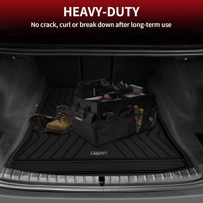 LASFIT Trunk Mats Fit for BMW 5 Series G30 2017 2018 2019 2020 2021 2022 2023, Custom Fit TPE All Weather Cargo Bed Liners for 530i 540i M550i 540d xDrive, Black