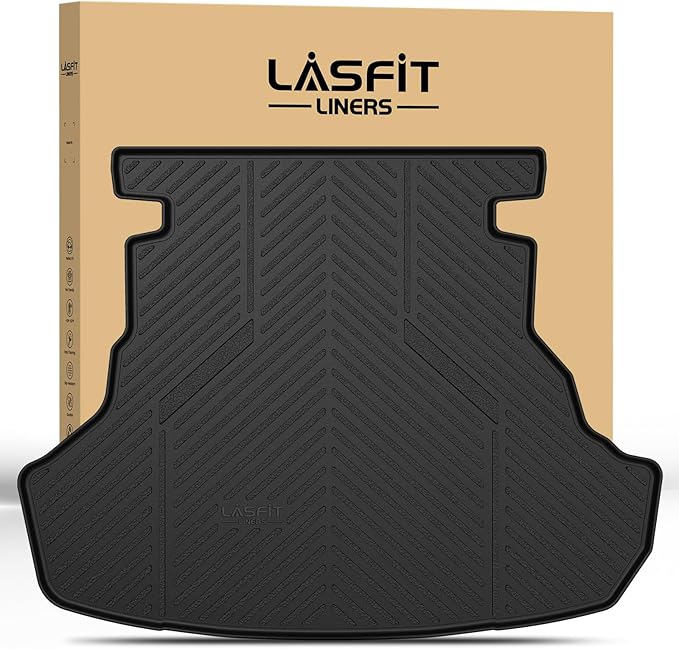 LASFIT Trunk Mat for Toyota Camry 2017 2016 2015 2014 2013 2012 (Not Fit Hybrid), Custom Fit TPE All Weather Cargo Mat for Camry 2012-2017 Trunk Liner Rear Cargo Liner, Black