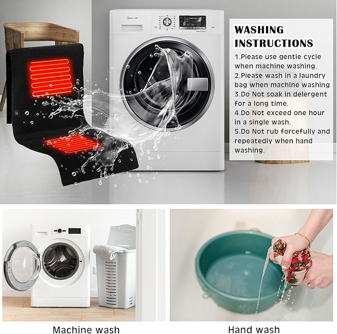 VIHOSE 2 Pack Portable Heated Seat Cushions Lambswool Heated Chair Pad 3 Heat Levels Foldable Heating Seat Pads for Car, Office Chair, Sofa, Camping, Travel, Power Bank Not Included