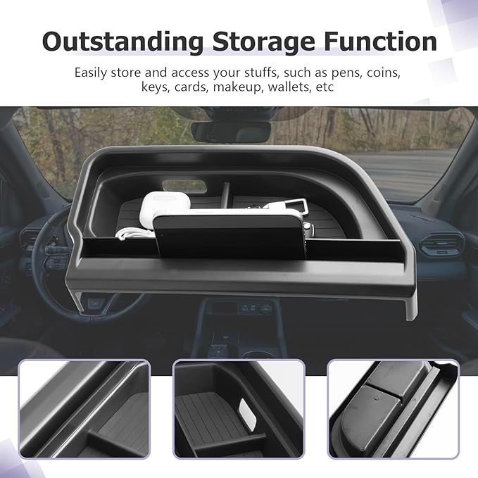 LUWU for 2025 Bronco Sport Dashboard Storage Tray - 2025 Ford Bronco Sport 13.2-inch Behind Screen Organizer Center Console Display Box Dash Tray Bronco Sport 2025 Accessories (Only for 13.2" Screen)