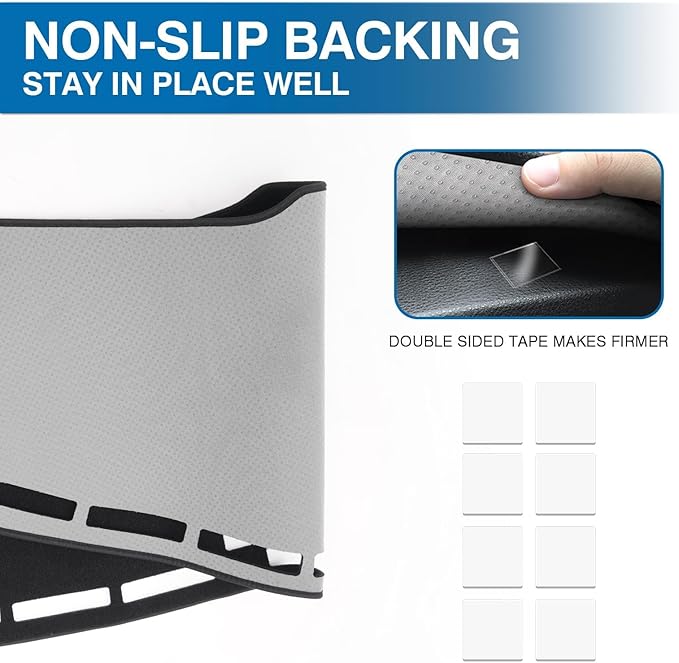 KUST Car Dash Cover for Ford Explorer 2020-2025 2026 (XLT, Limited, ST, Platinum) (2025:Active, ST-Line, ST, Platinum) Dashboard Cover Polyester Non-Slip Car Accessories for Explorer No Glare Black