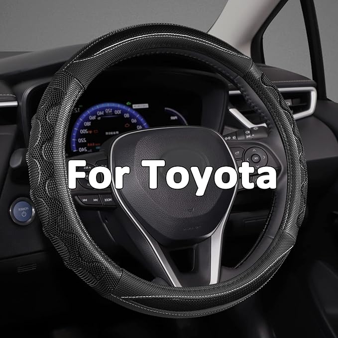 GIANT PANDA Steering Wheel Cover for Toyota Tacoma,4Runner,Tundra,Sequoia, Large Size - Black
