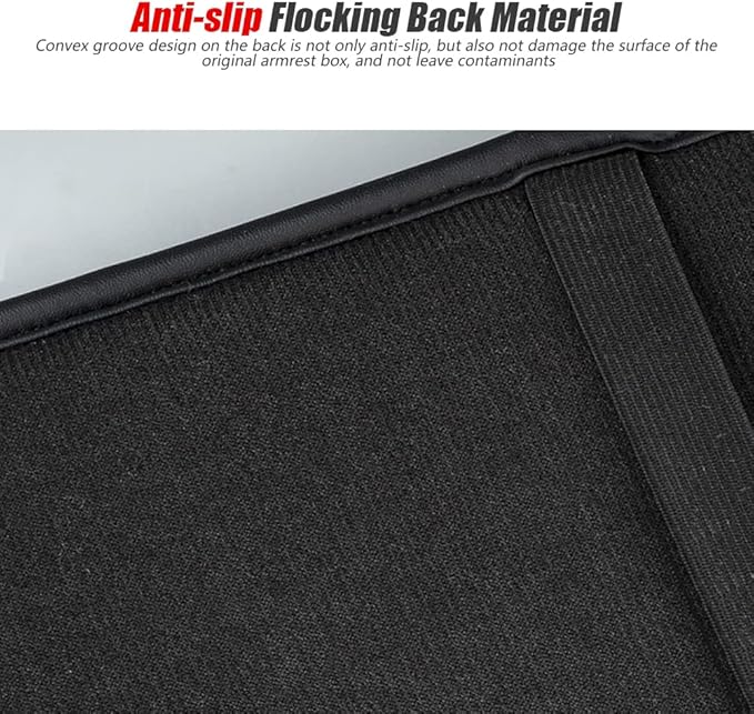 ESKONKE [Upgraded] Car Center Console Cover with 2 Storage Bags - Premium Nappa Leather Armrest Cover, Scratch & Wear Resistant, Waterproof Car Interior Accessories (Classic - Black)