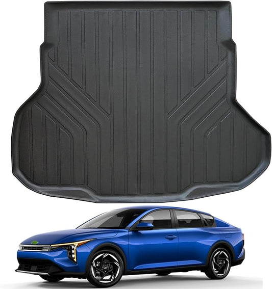 Trunk Mat for 2025 KIA K4 TPE All Weather Protection Car Cargo Liners Accessories-Black