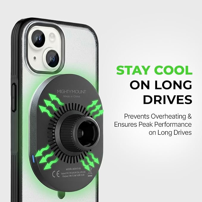 Wireles Charger Magnetic Phone Mount - Car Cell Phone Holder with AMPS Mounting Plate - Stand Compatible with iPhone 14/15/16/17/Samsung, Fast Charging (Drill Base AMPS Plate)