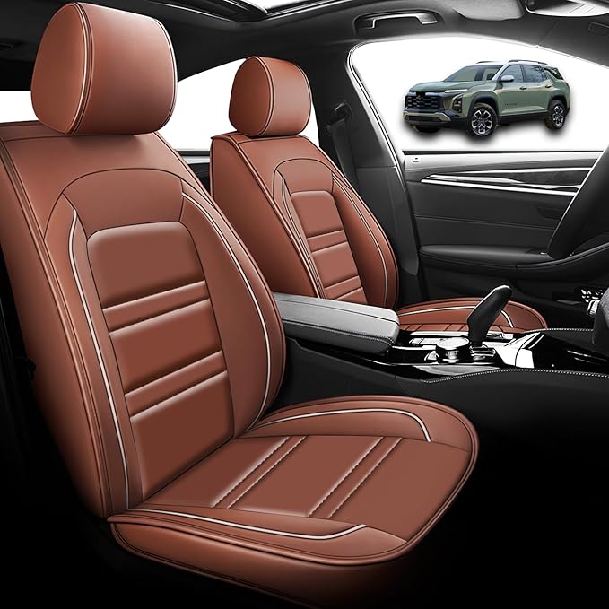 Seat Cover for Equinox 2005-2025 | Car Seat Covers Front Seats, Waterproof Seat Protectors, Automotive Front Seat Covers (Front Seat, Coffee)
