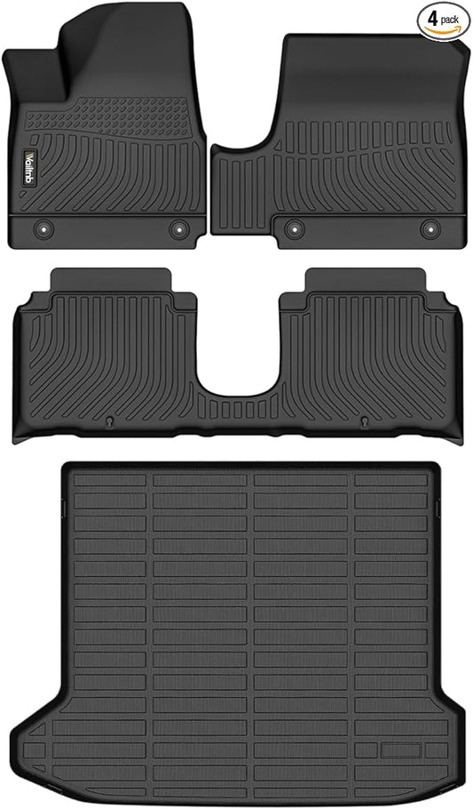Wailtnb-Floor Mats & Cargo Liner for Hyundai Ioniq 5 Movable Console 2022-2024(Limited Models) Waterproof Durable All Weather Automotive Car Mat Custom Fit for Ioniq5 Accessories Black