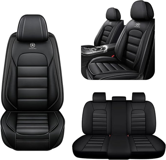 5 Seat Covers for Toyota RAV4 2000-2026 Breathable Car Seat Covers,Anti-Slip Waterproof Car Seat Protectors with Airbag,Automotive Vehicle Cushion with Storage Pockets (Standard,Black)