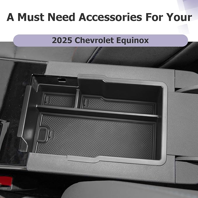 LUWU Equinox Center Console Organizer Compatible with 2025 Chevrolet Equinox Accessories 2025 Equinox Center Console Organizer 2025 Equinox Armrest Console Organizer Armrest Organizer Insert Tray