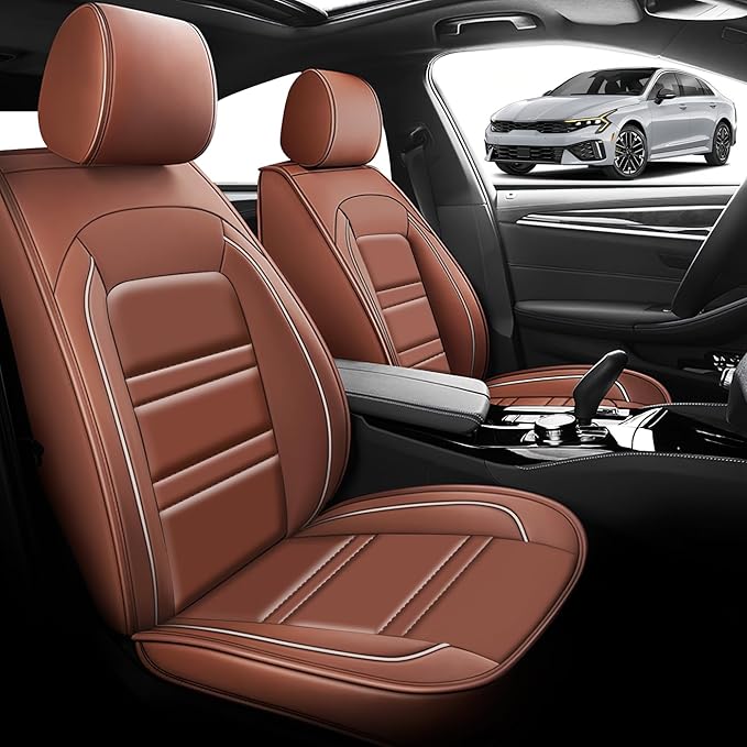 Seat Cover for kia k5 2021-2025 | Car Seat Covers Front Seats, Waterproof Seat Protectors, Automotive Front Seat Covers (Front Seat, Coffee)