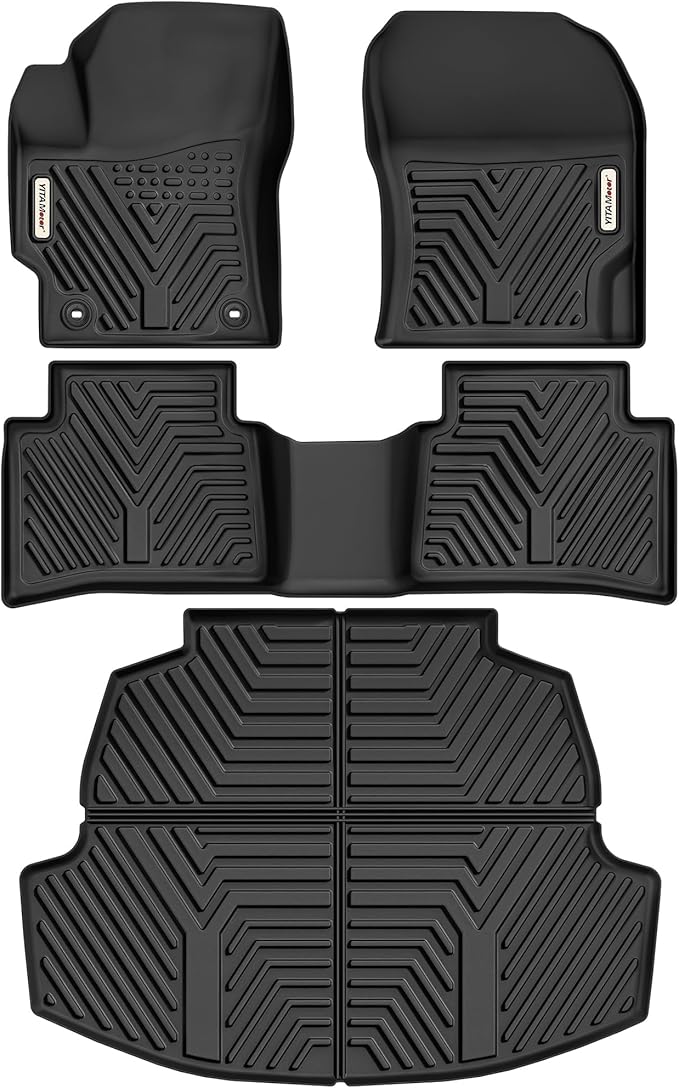 YITAMOTOR Floor Mats Set Fit for Toyota Corolla 2026-2020, All Weather TPE Corolla Floor Liners and Trunk Mat Custom Fit Front & 2nd 2 Row Seat & Cargo Liners, Black