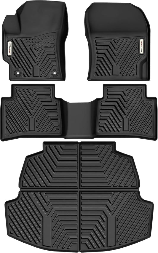 YITAMOTOR Floor Mats Set Fit for Toyota Corolla 2026-2020, All Weather TPE Corolla Floor Liners and Trunk Mat Custom Fit Front & 2nd 2 Row Seat & Cargo Liners, Black
