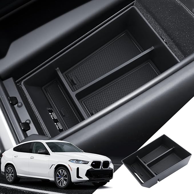 for BMW X5/X6/X7 Center Console Organizer BMW X5/X6/X7 2020 2021 2022 2023 2024 2025 Accessories Armrest Tray Middle Storage Box Insert Container Durable ABS Plastic