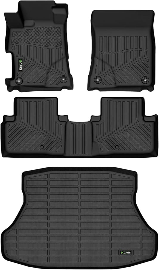 Floor Mats & Cargo Liner Set Fit for Acura ILX 2013-2022 All Weather Protection TPE Anti-Slip Automotive Full Set Floor Liners Custom Acura ILX Accessories - Black