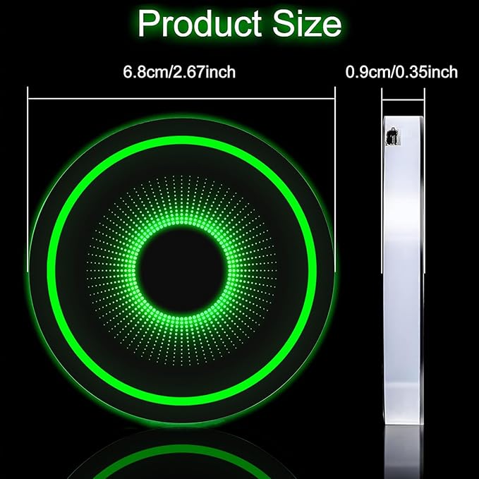 2 Pcs LED Car Cup Holder Lights, USB Charging, 7 Colors, Luminescent Car Coasters