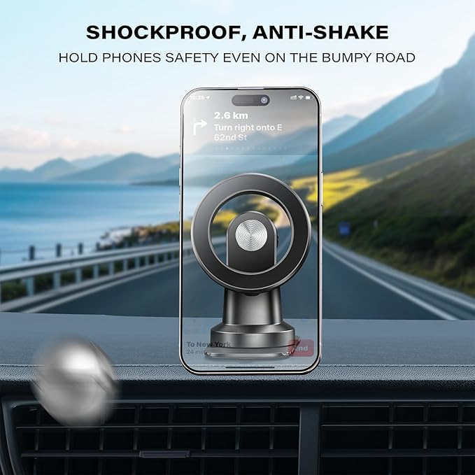 APPS2Car Compatible for Magsafe Phone Holder for Car - Designed for iPhone 17/16/15/14/13/12 Official Magsafe Case