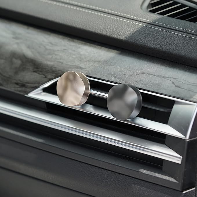 THEDOTS Metal Wave Car Air Freshener Vent Clip, Cashmere Wood Chestnut, Water Ripple Design, Long-lasting Fragrance, Gift for Drivers
