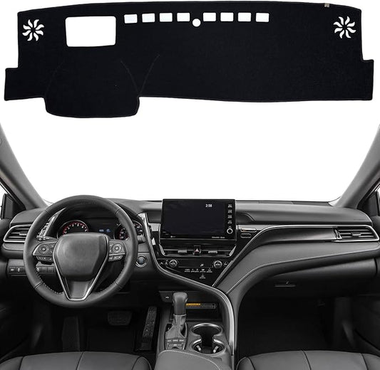 KEYOOG Dashboard Cover Dash Mat Fit for to-yota Camry 2024-2018 (with HUD Models),Car Dash Board Mat Anti-Glare Carpet,Non-Slip Pad Sunshield Protector (Black)