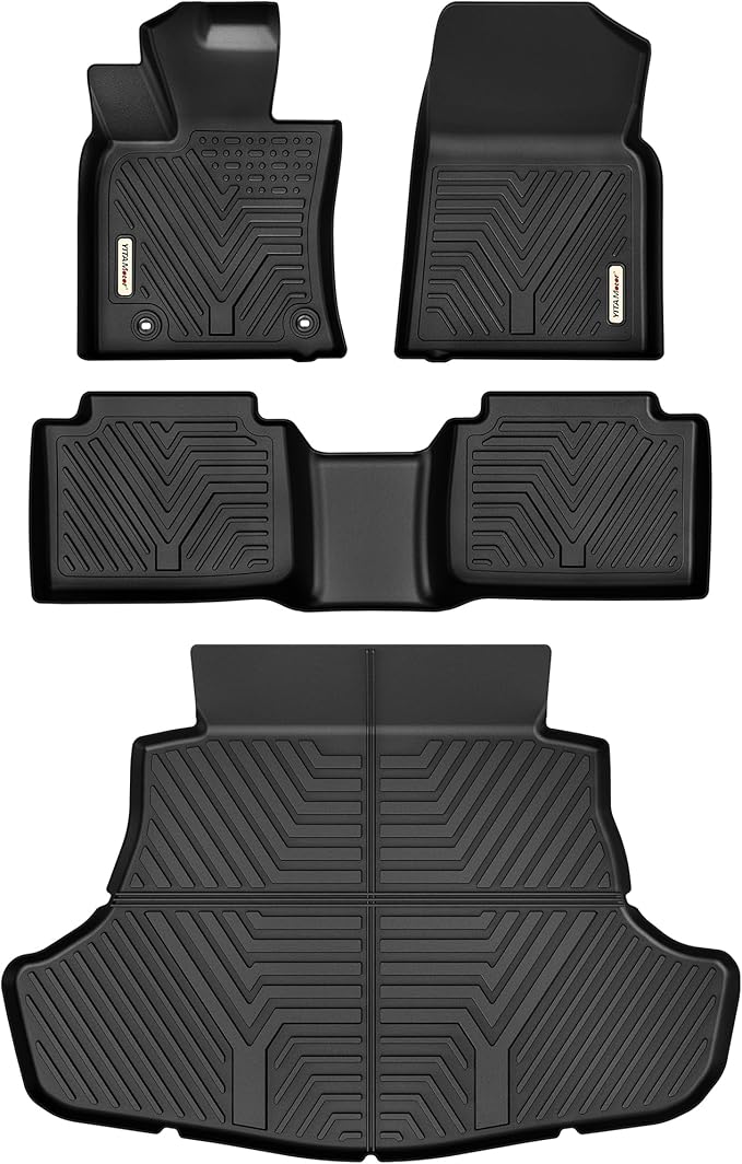 YITAMOTOR Floor Mats & Cargo Mat Fit for Toyota Camry 2018-2024, TPE All Weather Custom Fit Waterproof Anti-Slip Floor Liners for Camry (Not Fit for Hybrid or AWD), 1st, 2nd Row and Trunk Mat, Black