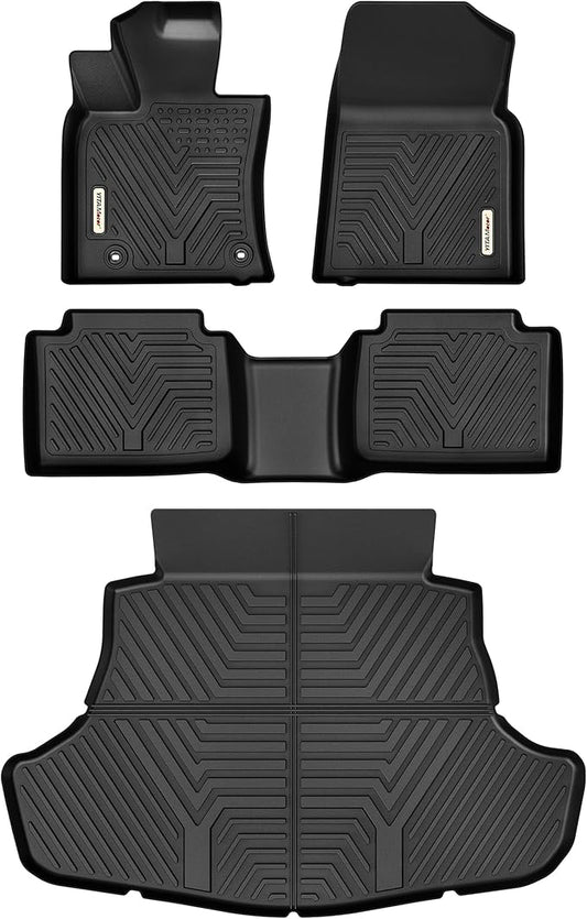 YITAMOTOR Floor Mats & Cargo Mat Fit for Toyota Camry 2018-2024, TPE All Weather Custom Fit Waterproof Anti-Slip Floor Liners for Camry (Not Fit for Hybrid or AWD), 1st, 2nd Row and Trunk Mat, Black