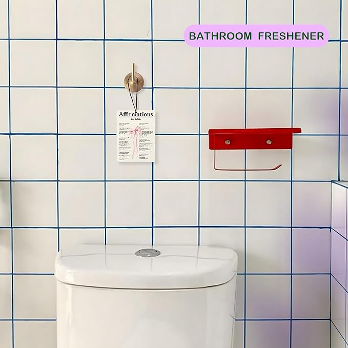 Coquette Pink Bow Christian Air Freshener for Car, Affirmations from the Bible Air Freshener Hanging 3 Pcs for Cars Closet Drawer or Books, Cute Preppy Christian Car Mirror Decor for Women