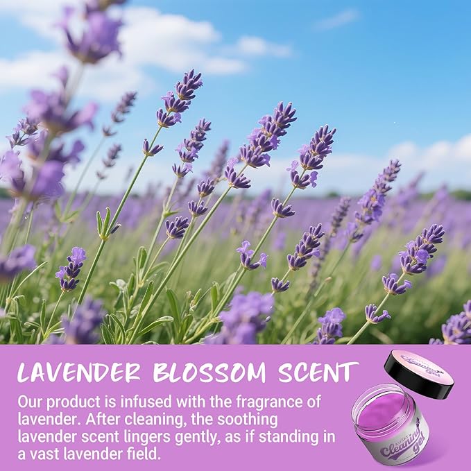 ASFSKY Car Cleaning Gel (Purple,Lavender) Cleaning Putty Universal Dust Cleaning Car Interior Cleaner Keyboard Dust Remover Car Slime Gifts for Men Women Girl（1 Pack）