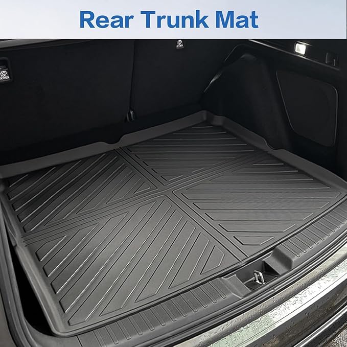 Weize Floor Mats and Cargo Liners for Honda CR-V 2023 2024 2025 2026 (Include CR-V Hybrid Models), All Weather Car Trunk Mat (Upper Position), 1st & 2nd Row & Trunk Liner Full Set