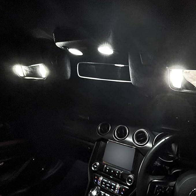 EASY EAGLE LED Interior Car Lights for Ford-Mustang-2015-2021: 8 Piece Kit White LED Light Bulbs - Super Bright 6000K + Install Tool