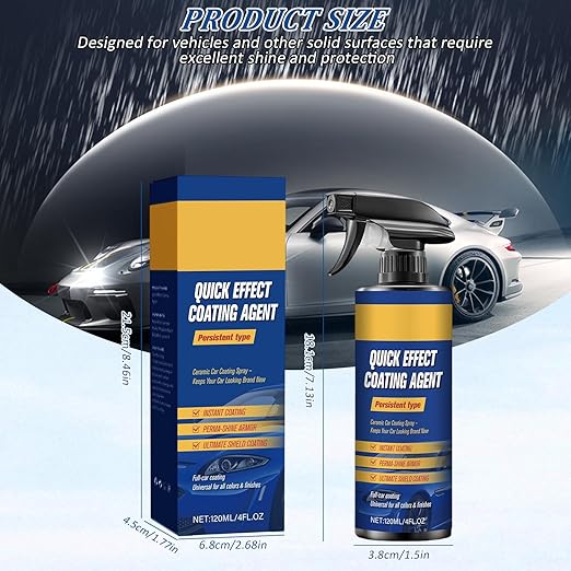 2Pcs Advanced Car Quick-Acting Coating Agent Spray, Car Scratch Wax Polish Quick Effect Coating Agent Spray for Shine & Protection, Cars Wax Oil Film Emulsion Glass Cleaner for Vehicles