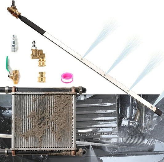 24 Inch Pressure Washer Wand for Car Radiator Cleaning Tools, Car Water Tank Cleaning Wand for Pressure Washer & Pressure Air Pump Flush Radiator Cleaning Wand Power Washer Wand with 4 Nozzle Tips