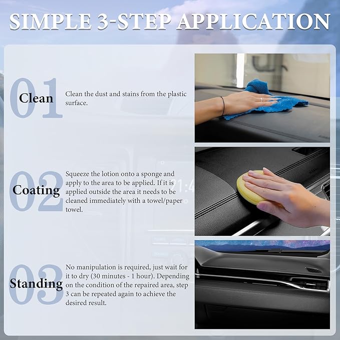 240ML Plastic Restorer for Cars, Car Plastic Restorer, Black Trim Restorer, Restores Faded Plastic, Plastic Restorer for Car Exterior & Interior