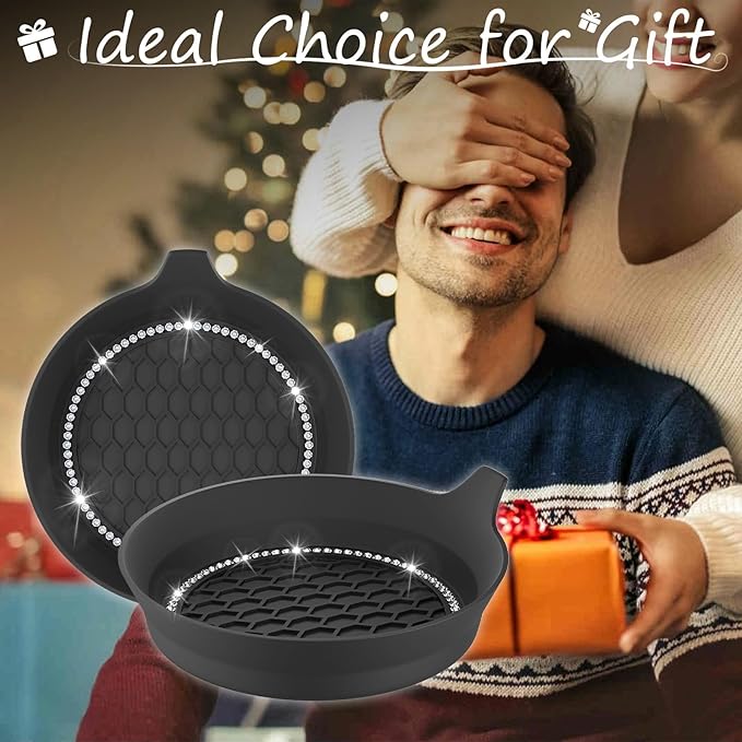 4 PCS Car Cup Coasters, Universal Cup Holder Coaster for Car Accessories, Bling CupHolders Insert for Women Non-Slip Silicone Car Cup Holder Coasters